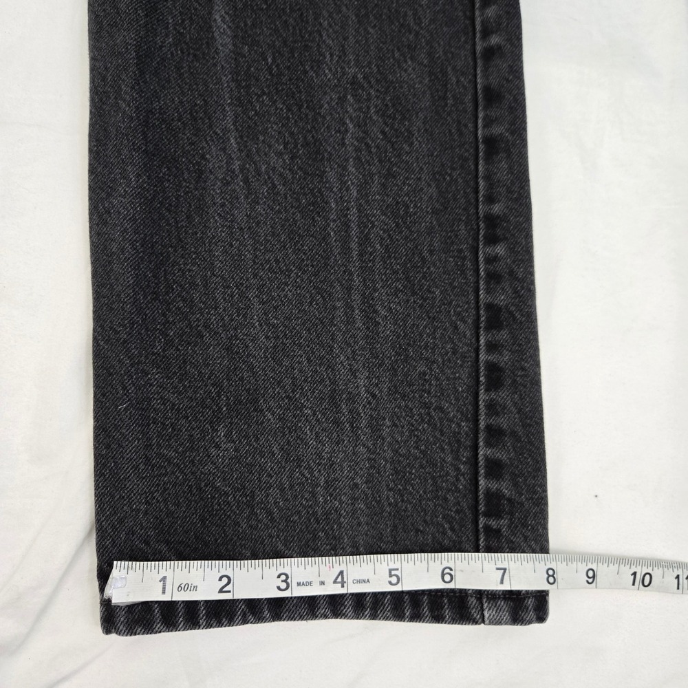 VINTAGE Levis 505 W34 L31  Black Faded Regular Fit 100% Cotton Grunge Y2K Thrash - Picture 7 of 11